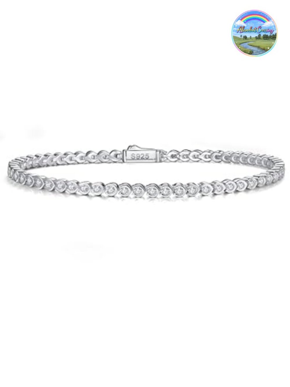 1.27ct Moissanite Tennis Bracelet, 925 Sterling Silver, Rhodium Plated, Women's